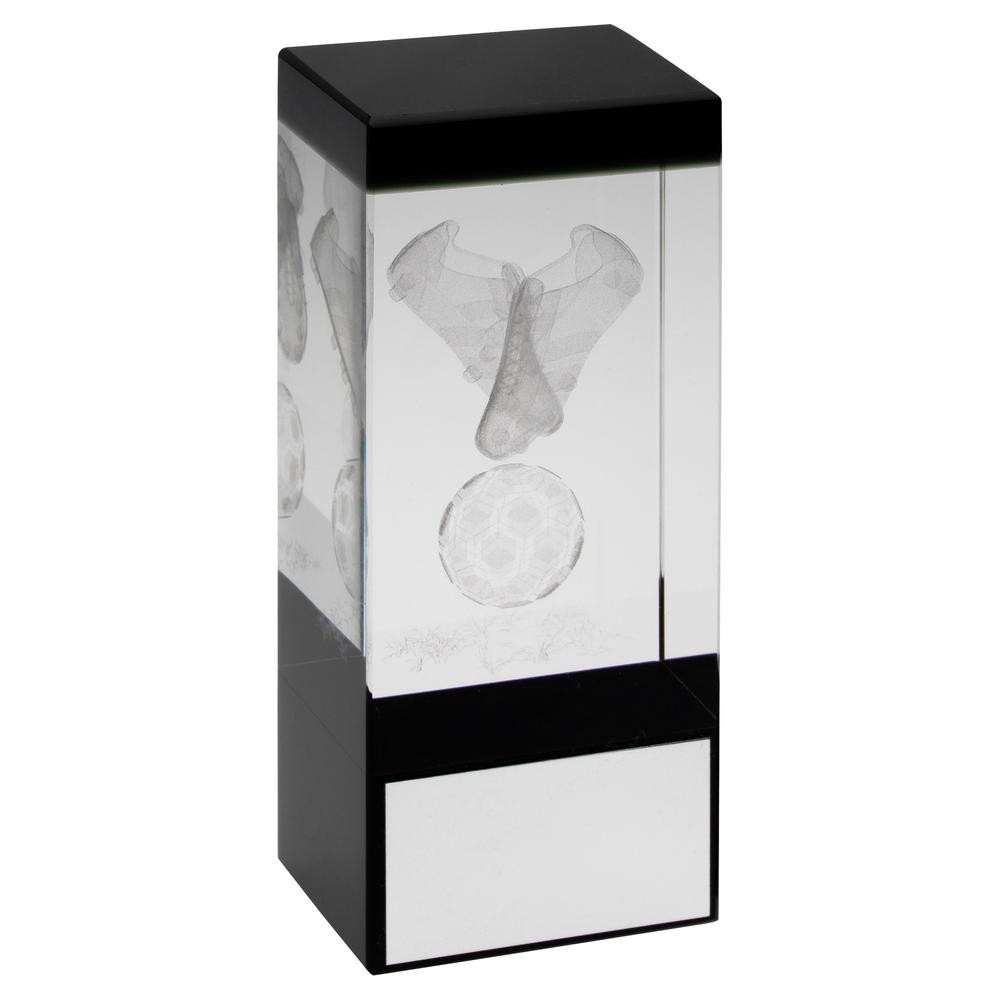 Football Hologram Glass Block Award - 3 sizes