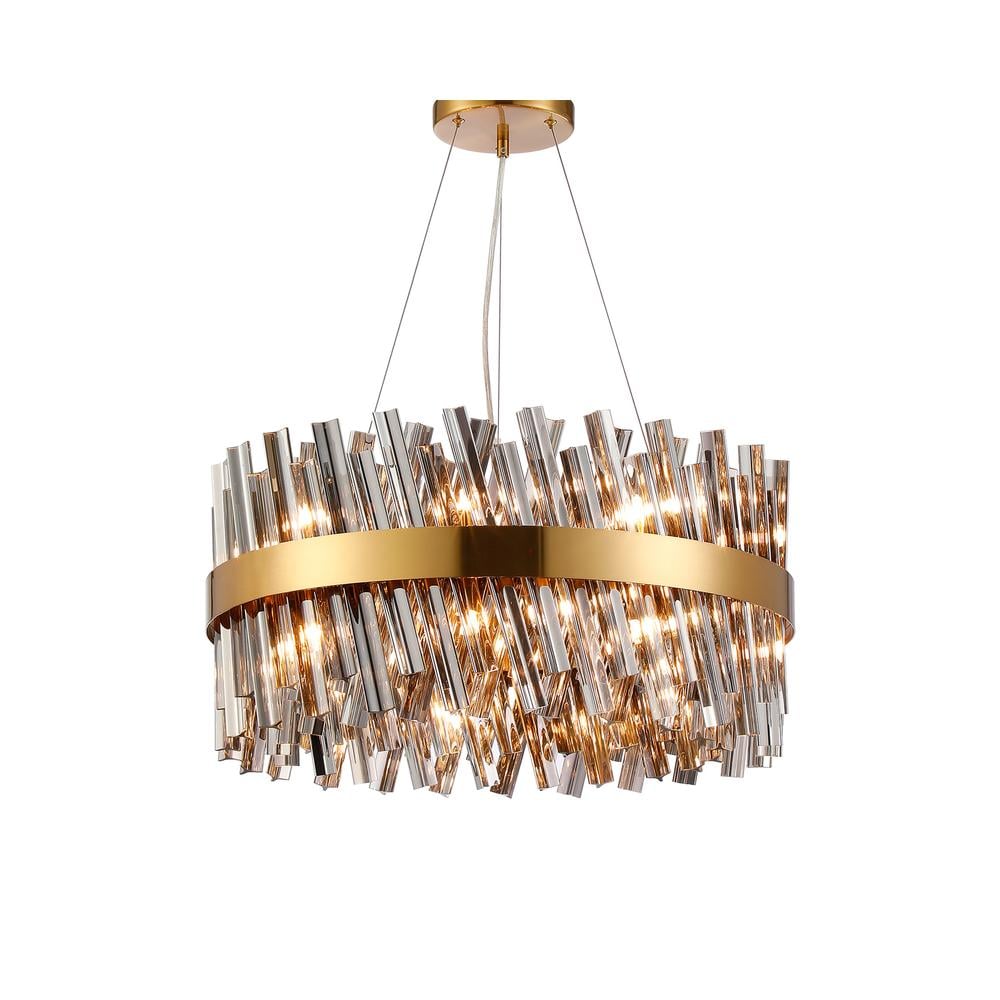 Luxuria Sylph 60cm 18 Light G9 Pendant Round Brass / Smoke