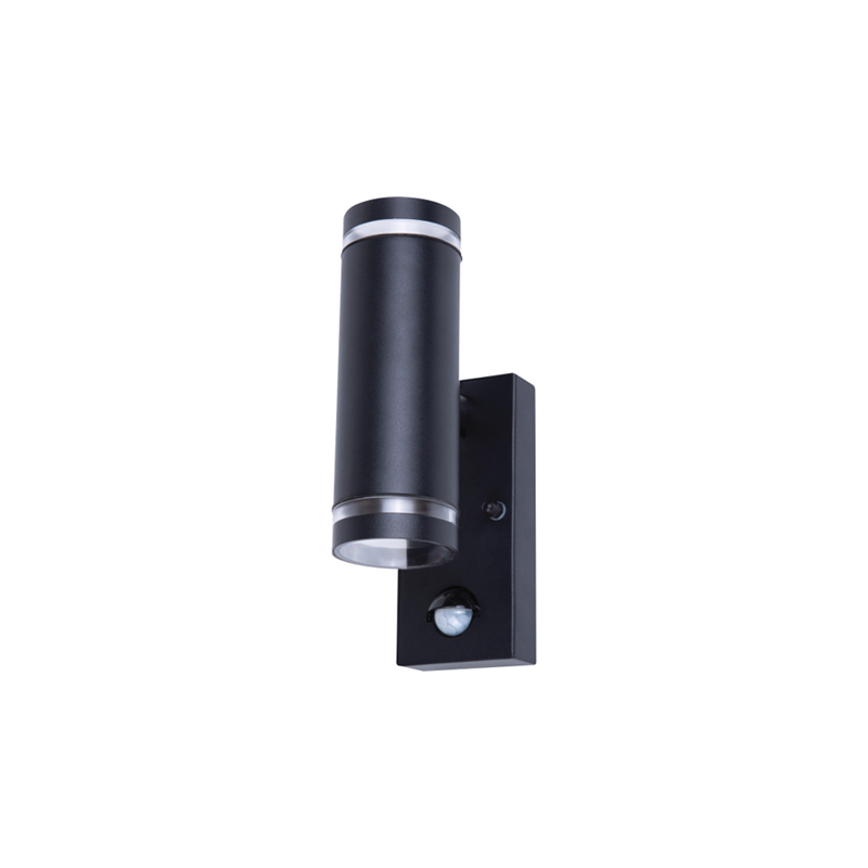 Integral Outdoor Stainless Steel GU10 PIR Up/Down Wall Light Black