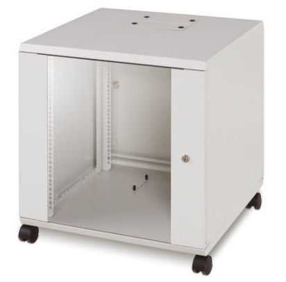 MCB-E-MC-1266 MCAB Eco Mini Cabinet SOHO Under Desk 12U 600x600 Glass Front Door & Metal Rear Door