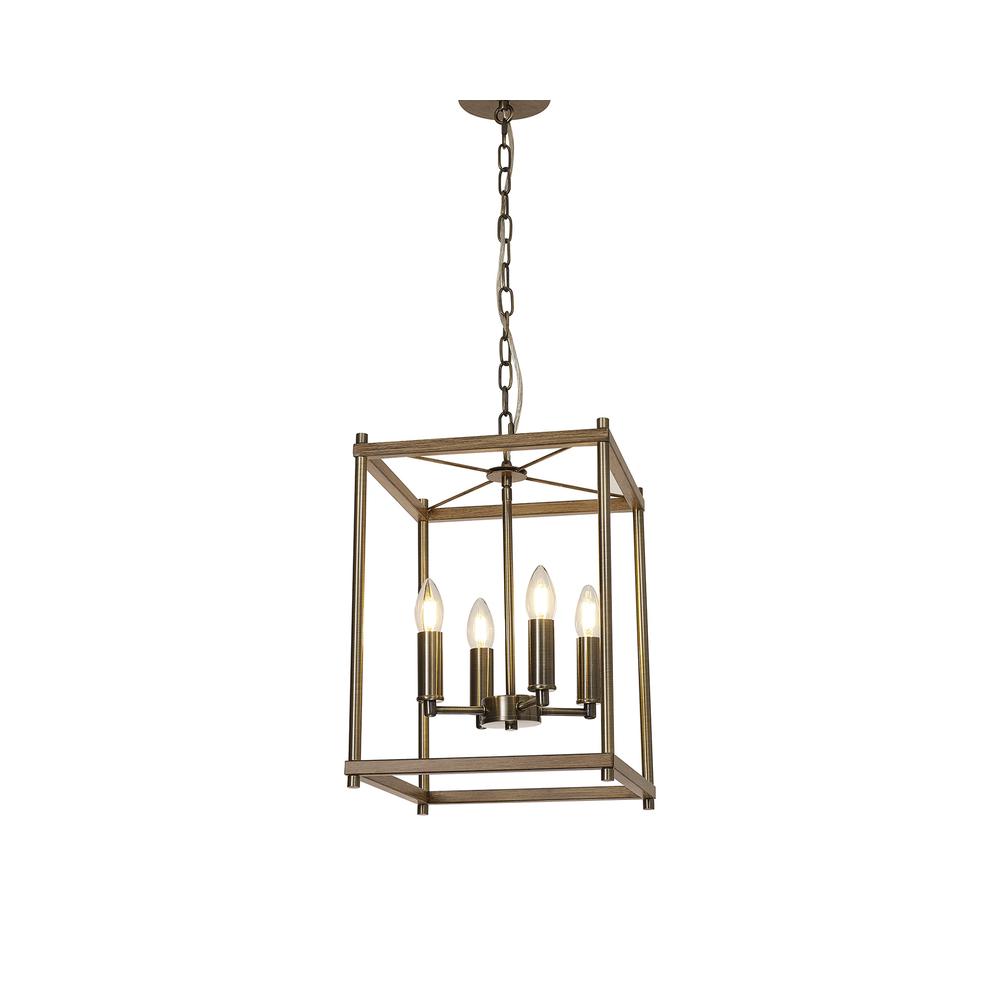 Luxuria Roxy Pendant 4xE14 Medium Oak/Antique Brass