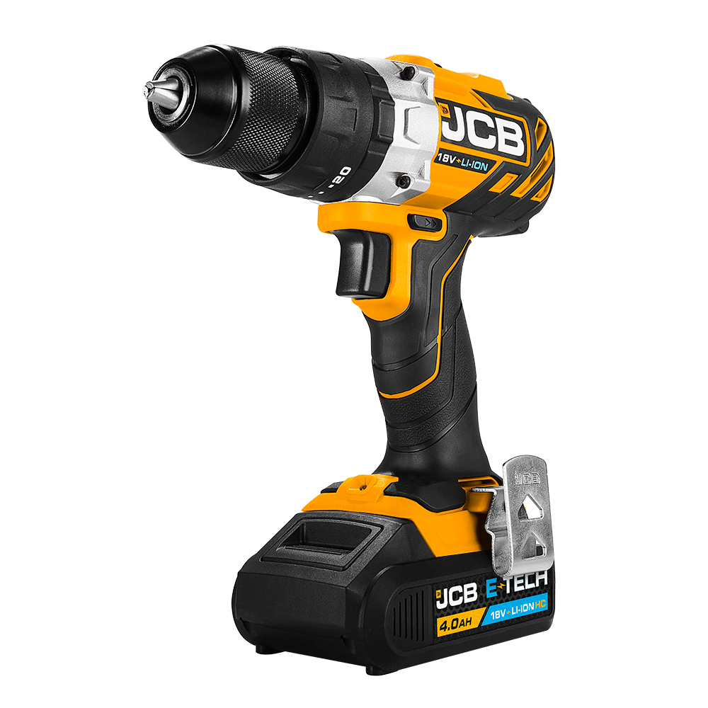 UK Suppliers JCB 18V Brushless Cordless Combi Drill, 5.0ah Lithium-ion Battery, Fast Charger