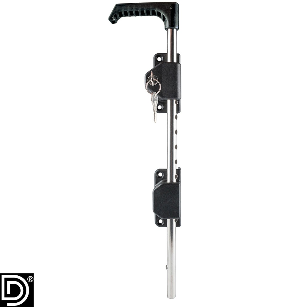18" Drop Bolt keyed-alike - Metal gates Black Polymer & rust free stainless steel