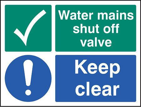 Water mains shut off valve keep clear