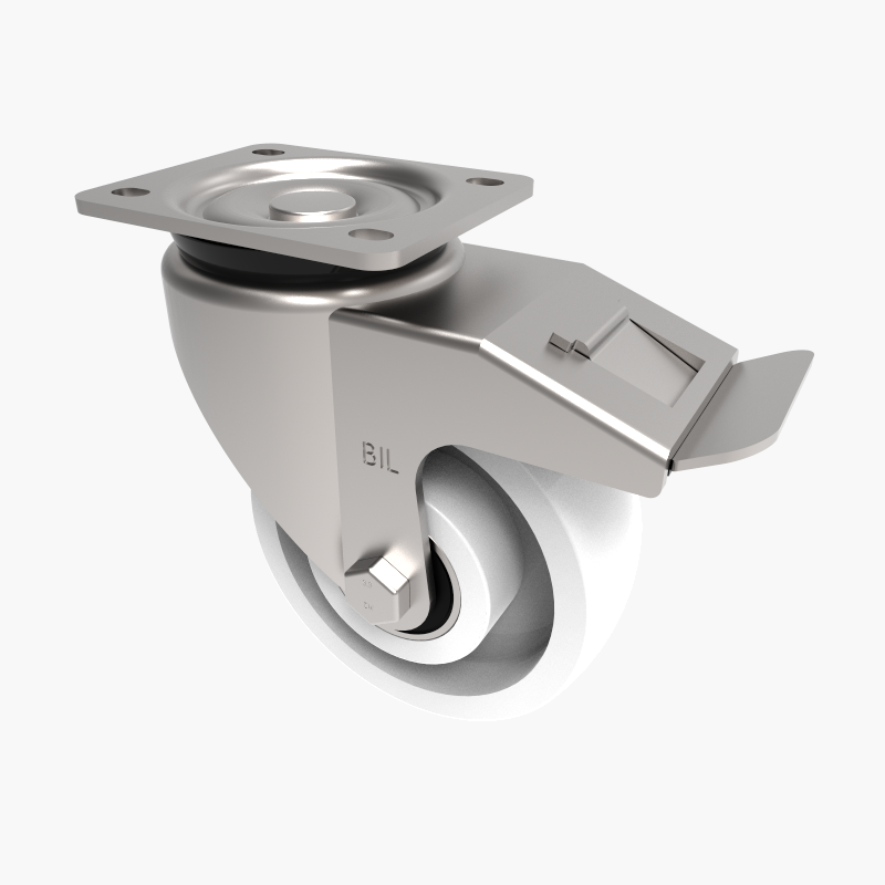 Nylon Plate Swivel Castor Brake 125mm 500kg Load