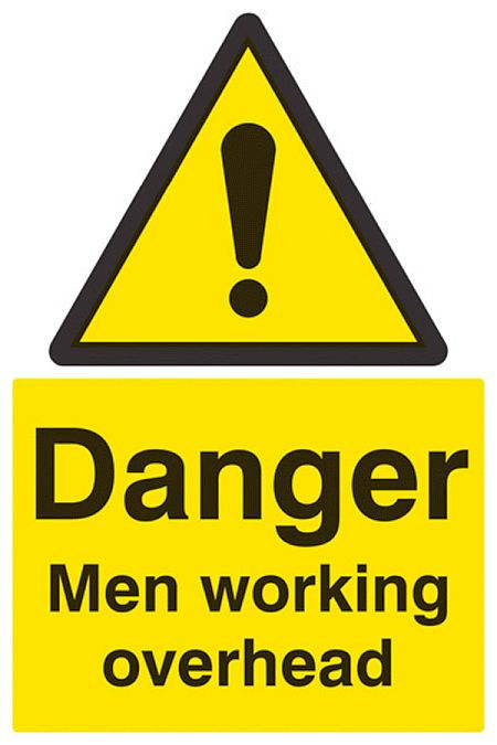 Danger men working overhead
