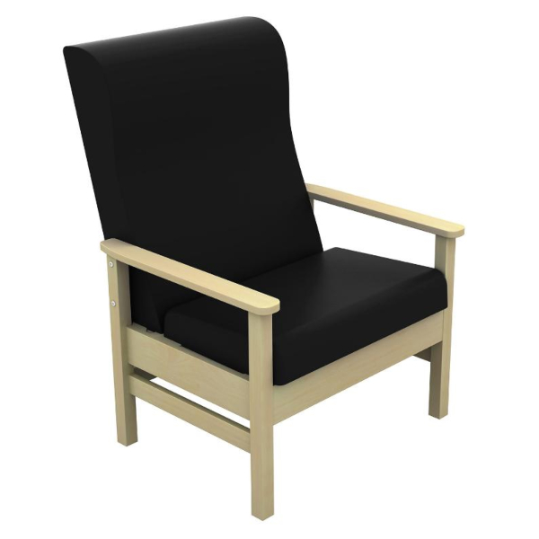 Atlas High Back Bariatric Arm Chair - Black