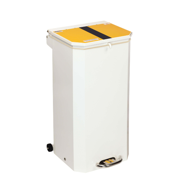 70 Litre Hospital Bin - Yellow and Black Lid - 'Offensive/Hygiene Waste' Label