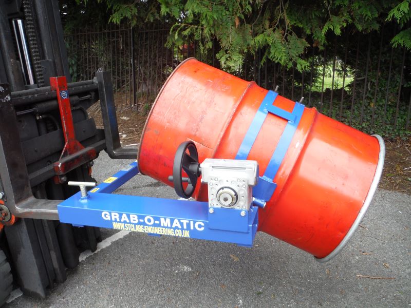 Drum handling forklift attachments for the food and drink sector