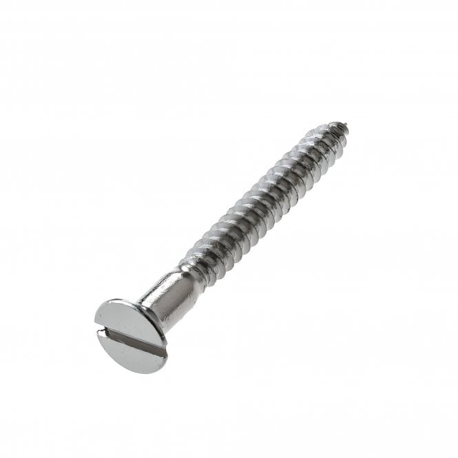 Nickel on Brass Slotted Csk Head Woodscrew