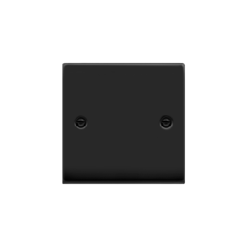 Click Deco Blank Plate 1 Gang Matt Black