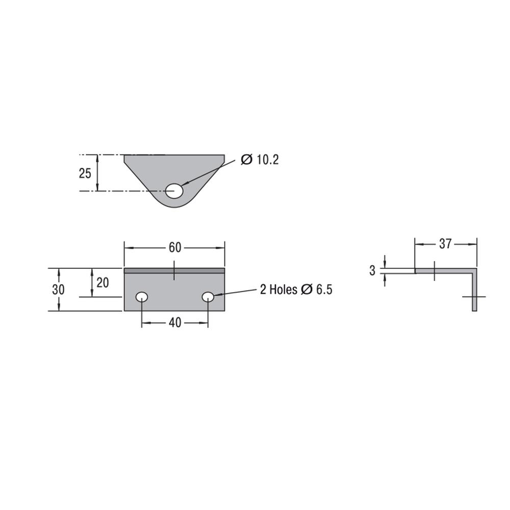 GC10 Mounted Gate Bracketfor GSG 22 Gate Gas Closer