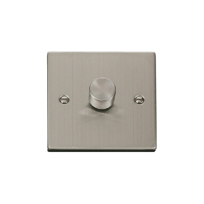 Click Deco 1 Gang 2 Way 100W LED Dimmer Switch Stainless Steel