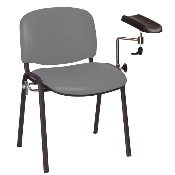 Phlebotomy Chair - Vinyl Anti-Bacterial Seats - Grey