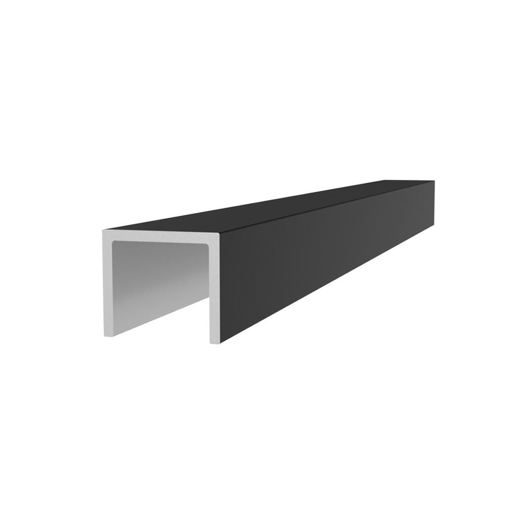 U Channel Black Gloss Aluminium 30 x 34.5 x 30mm x 5.8m Long 