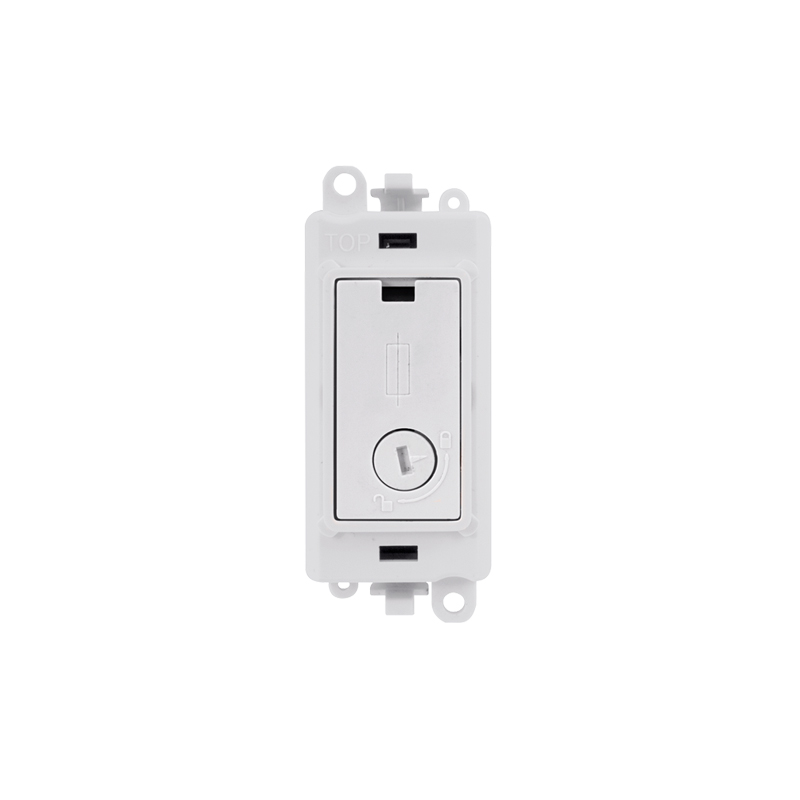 Click 20AX Polar White 13A Fused Lockable Module Insert Polar White