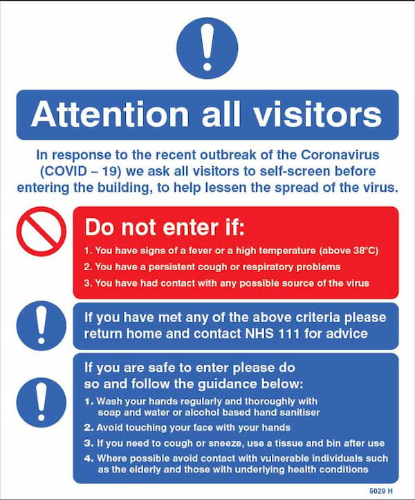 Attention all visitors In response to the recent outbreak of the Coronavirus