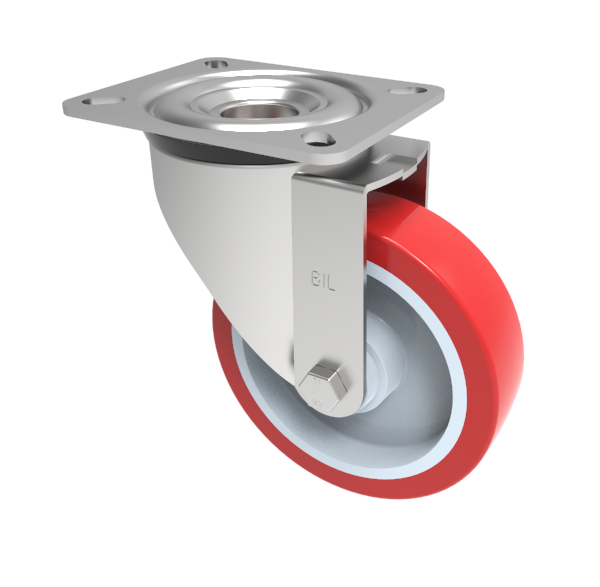 Polyurethane Nylon Plate Swivel Castor 150mm 400kg Load