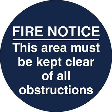 Fire notice this area etc... floor graphic 400mm dia