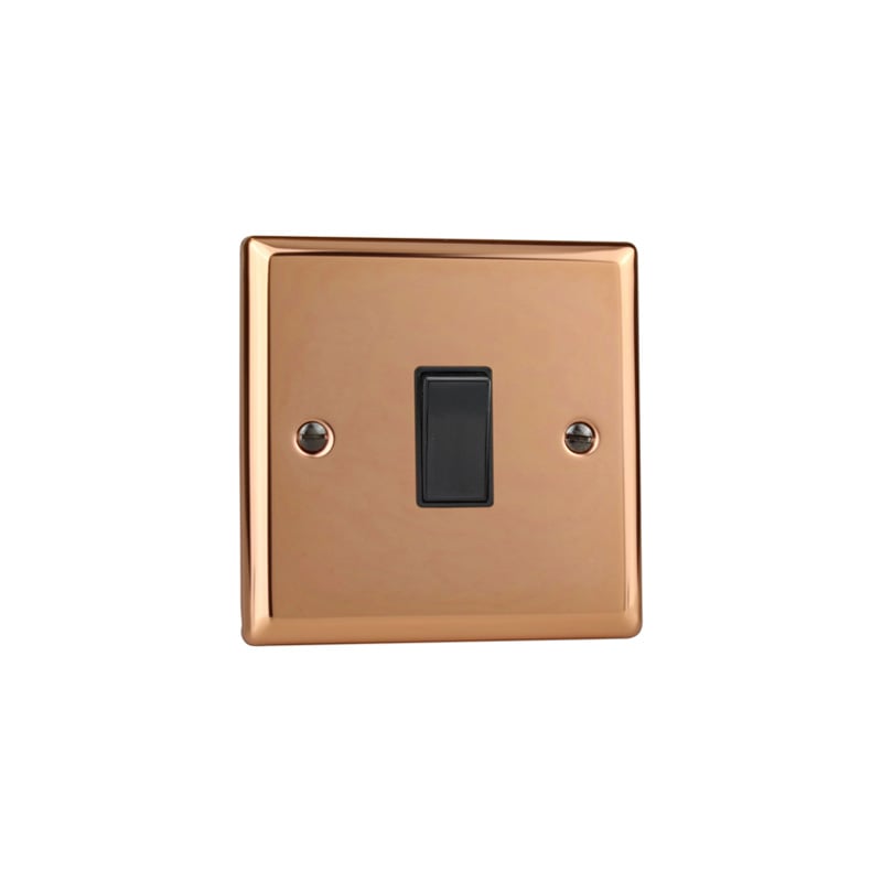 Varilight Urban 10A 1G Rocker Switch Polished Copper (Standard Plate)
