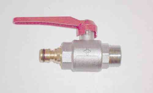 3/4&#34; Lever Ball Valve and Hozelock-Type Brass Nipple