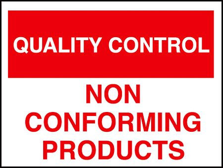 Quality control non-conforming products