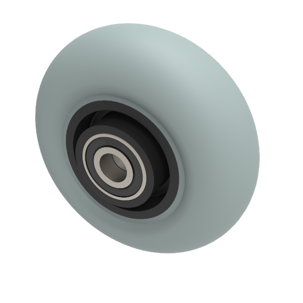 Grey Soft Rubber 160mm Ball Bearing Wheel 300kg Load