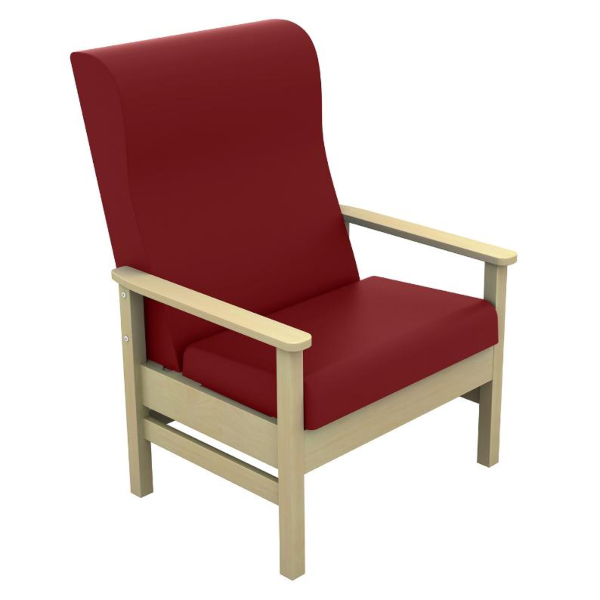 Atlas High Back Bariatric Arm Chair - Red Wine