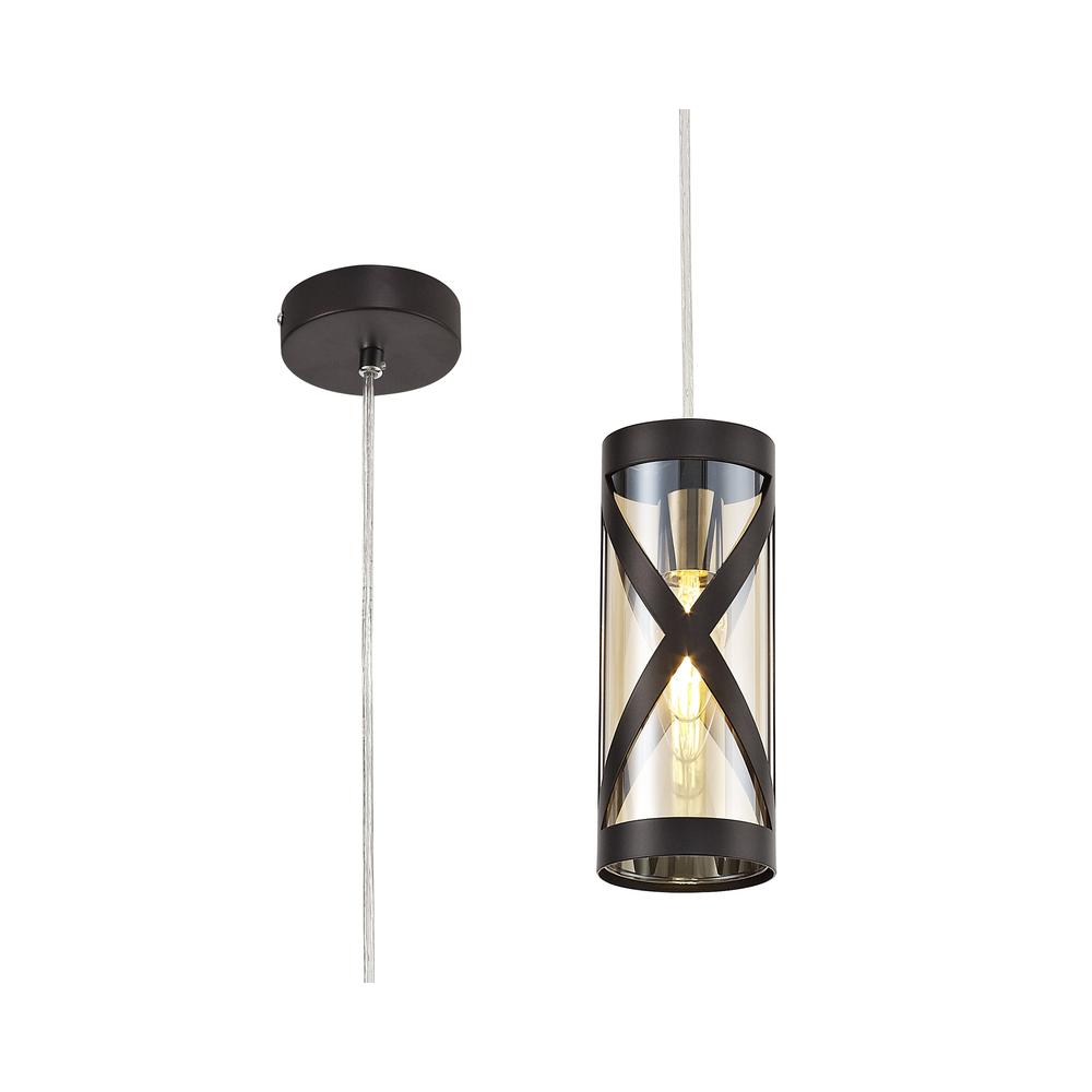 Luxuria Luminex 9cm Pendant Light E14 Oiled Bronze/Polished Chrome/Amber