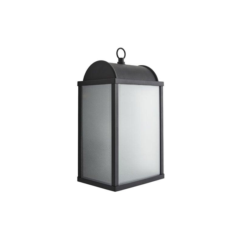 Forum Memphis Box Frame Wall Lantern with Frosted Glass E27 Black