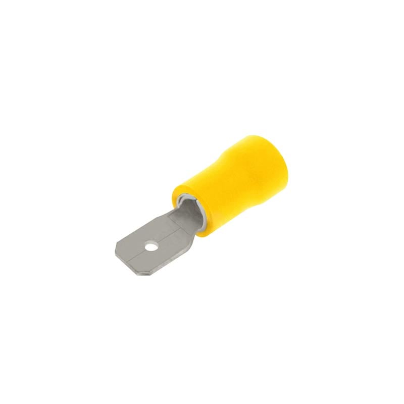 Unicrimp 6.3mm x 0.8mm Yellow Male Push-On Terminal (Pack of 100)