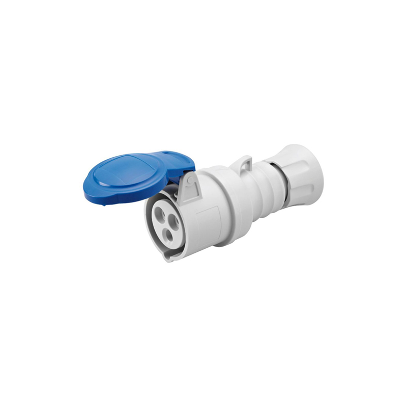 Gewiss Straight Connector Blue IP44 2P+E 16A 230V