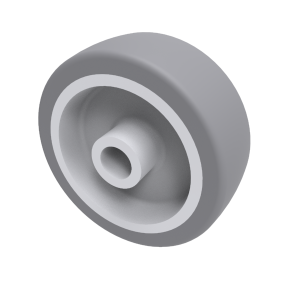 Grey Rubber 50mm Plain Bearing Wheel 40kg Load