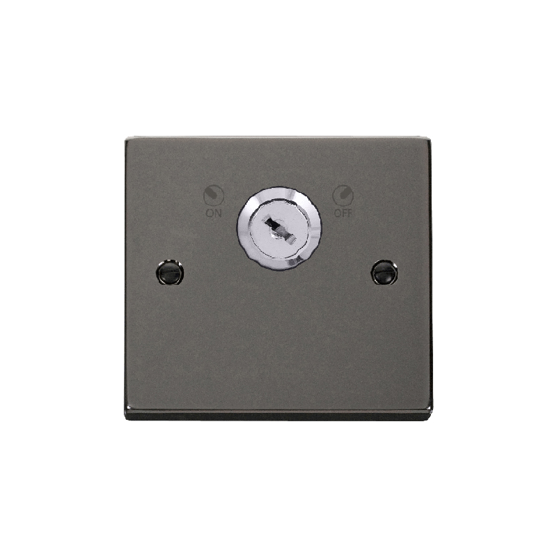 Click Deco 20A 1G Double Pole Key Lockable Switch Black Nickel