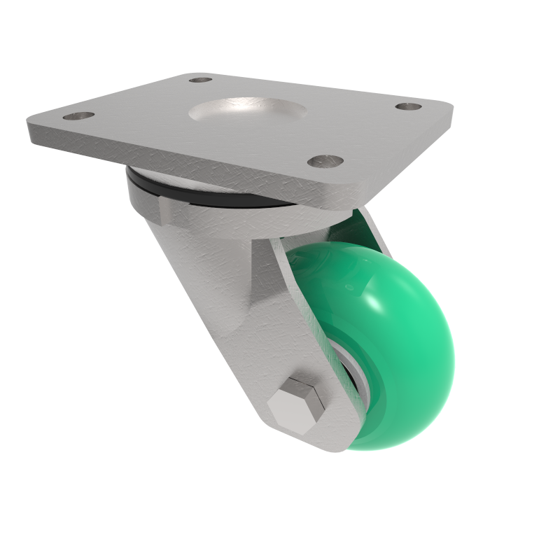 Soft Ergonomic Polyurethane Plate Swivel Castor 100mm 350kg Load