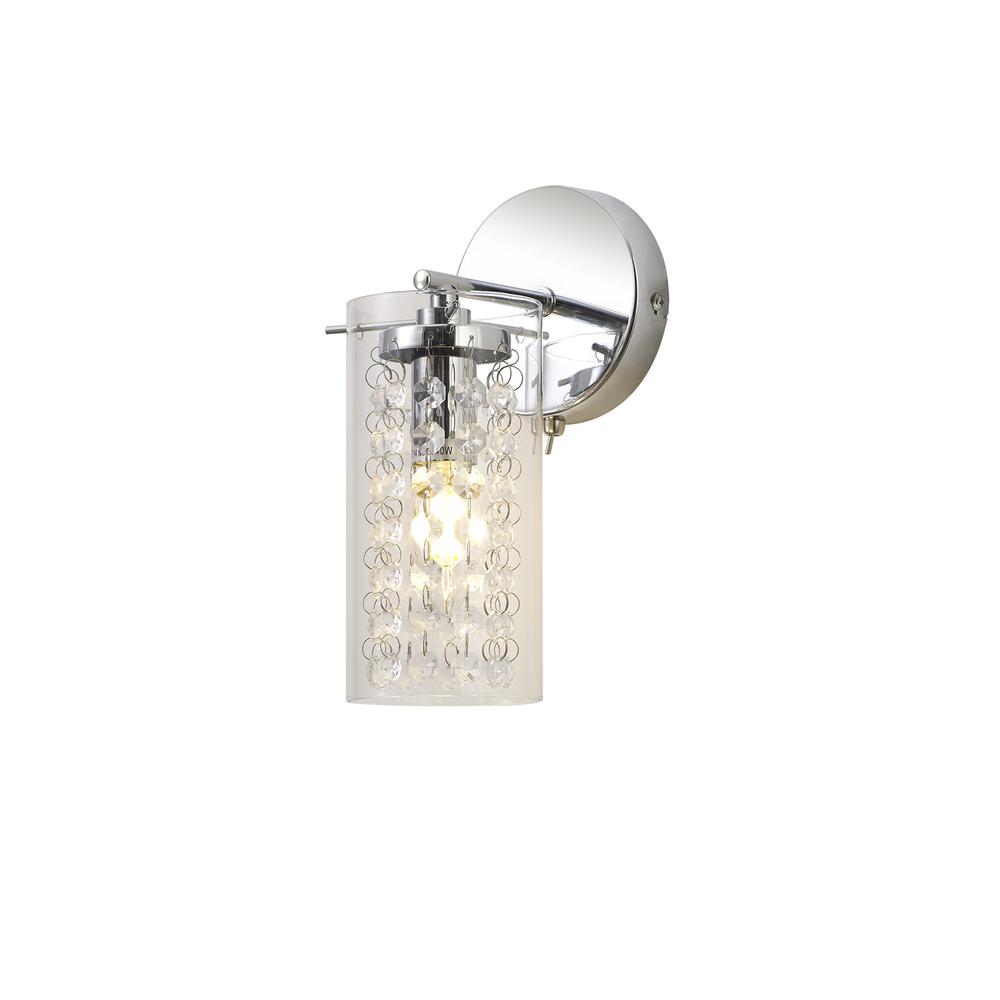 Luxuria Luxora Wall Light Switched 1xE14 Polished Chrome / Crystal / Glass