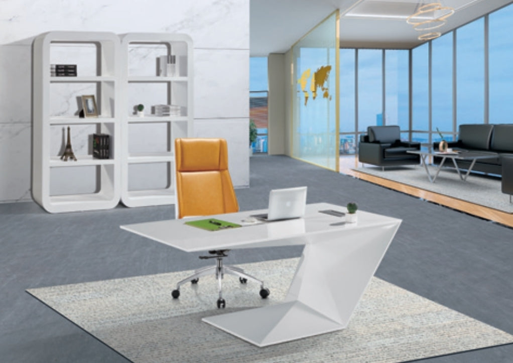 Contemporary Floating Effect White Gloss Office Desk - GL7818 Huddersfield