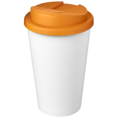 AMERICANO® ECO 350 ML RECYCLED TUMBLER with Spill-Proof Lid in Orange & White.