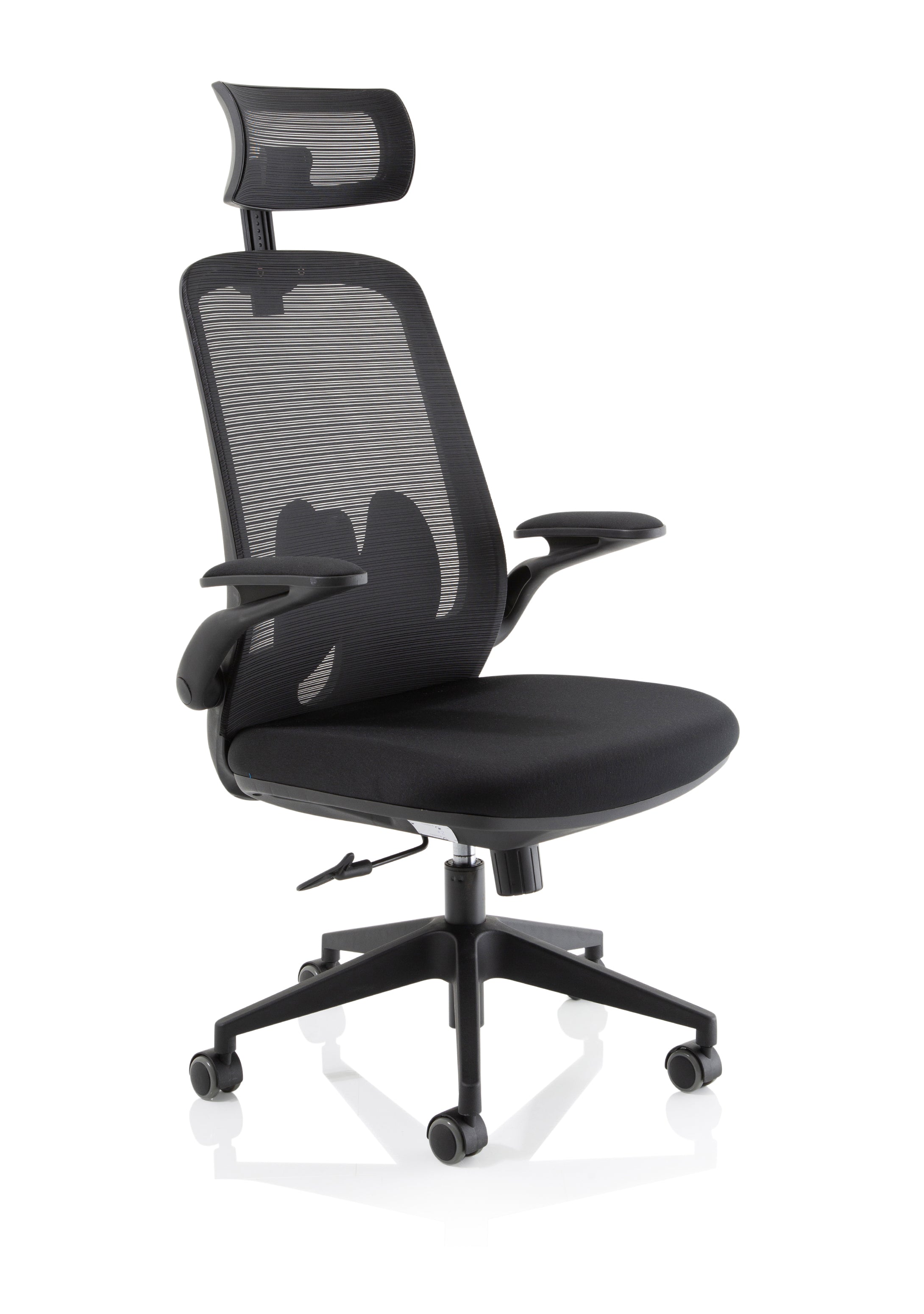 Specialising In Sigma Mesh Back and Fabric Seat Chair With Folding Arms - Available in 21 Colours UK