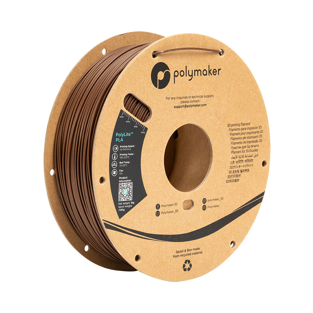 PolyMaker PolyLite PLA 1.75mm Brown 3D printer filament 1Kg