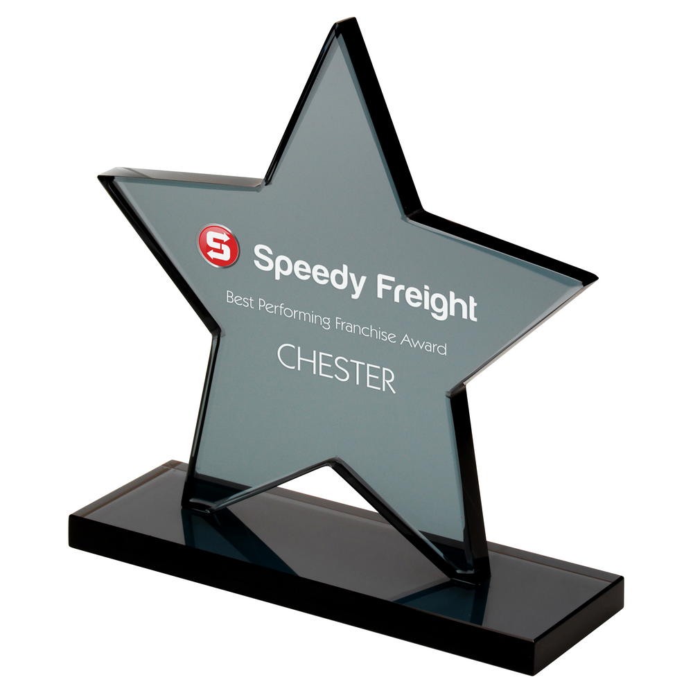 Smoked Effect Glass Star Award - 3 sizes