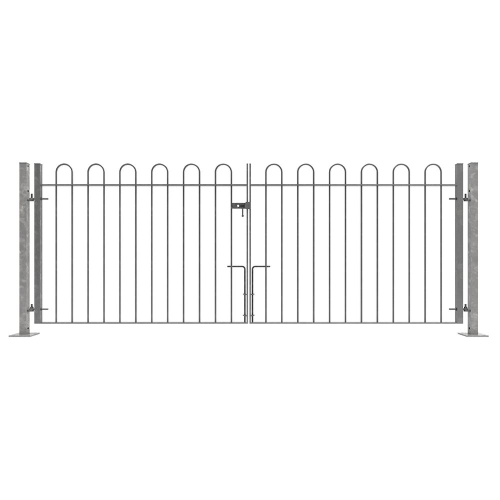 Bow Top 1.8m(H) x 3.1m Wide Double LeafGate - Bolt Down - Galvanised