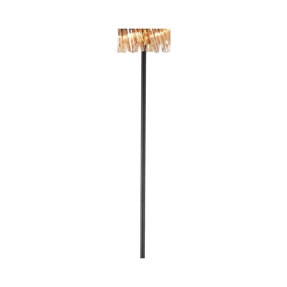 Luxuria Sylph 8 Light G9 Floor Lamp Satin Black / Amber