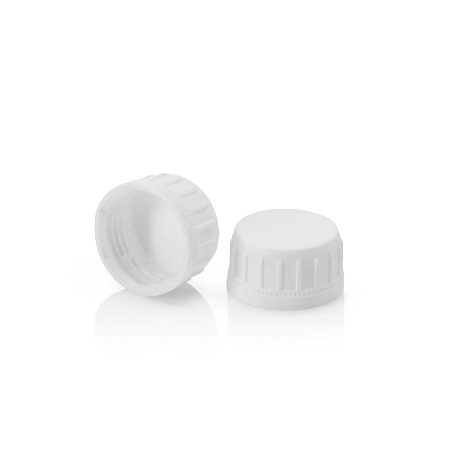 Stockists Of 38&#47;415 White Tamper Evident Slit Band Cap &#45; Ribbed