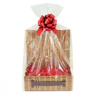 Complete Gift Hamper Kit - (xs) WICKER HAMPER BOX / RED ACCESSORIES