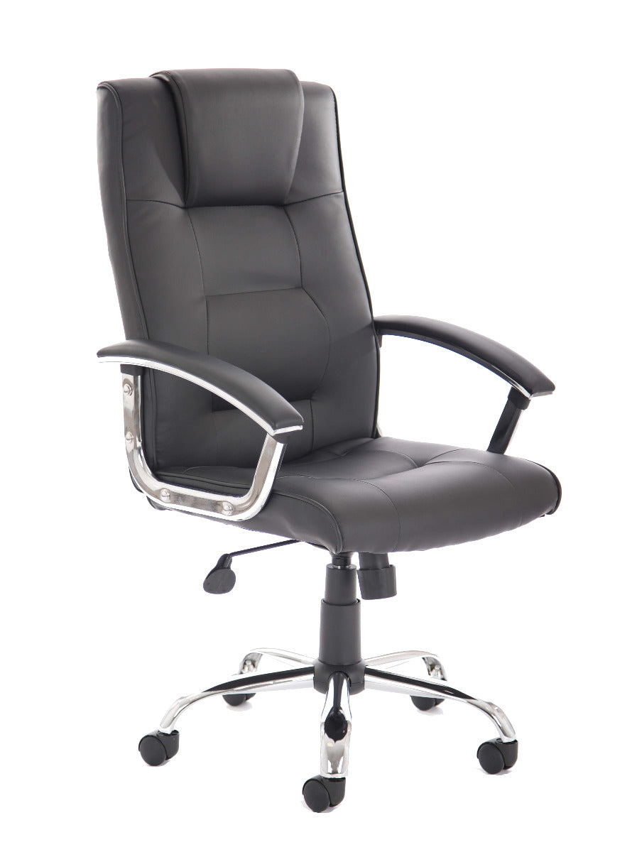 Thrift Black Leather Office Chair Huddersfield