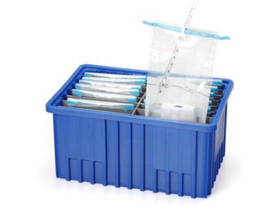 Blue polypropylene container (16" x 10 7/8" x 8") 1 each