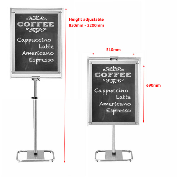 Contemporary Chalkboard Stand - Height Adjustable up to 2m