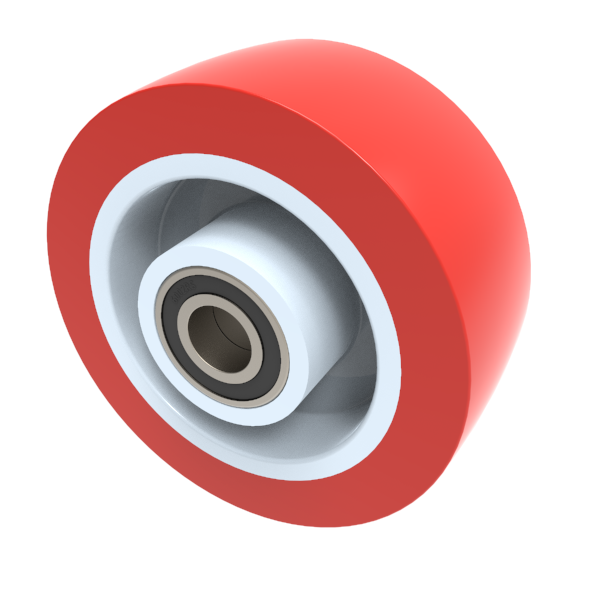 Polyurethane Nylon 100mm Ball Bearing Wheel 250kg Load