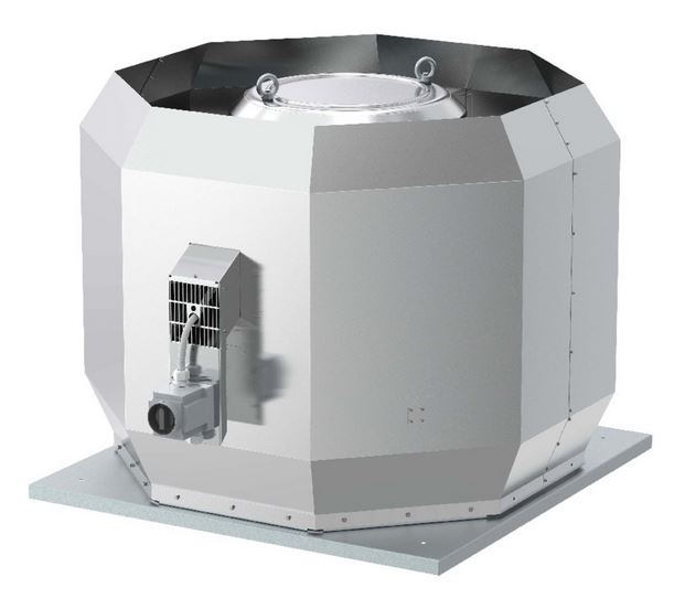DVV 1000D6-XM/F400 IE3 32,500m³/h Centrifugal roof fan, 7.5Kw 400 °C for 2hours, vertical discharge